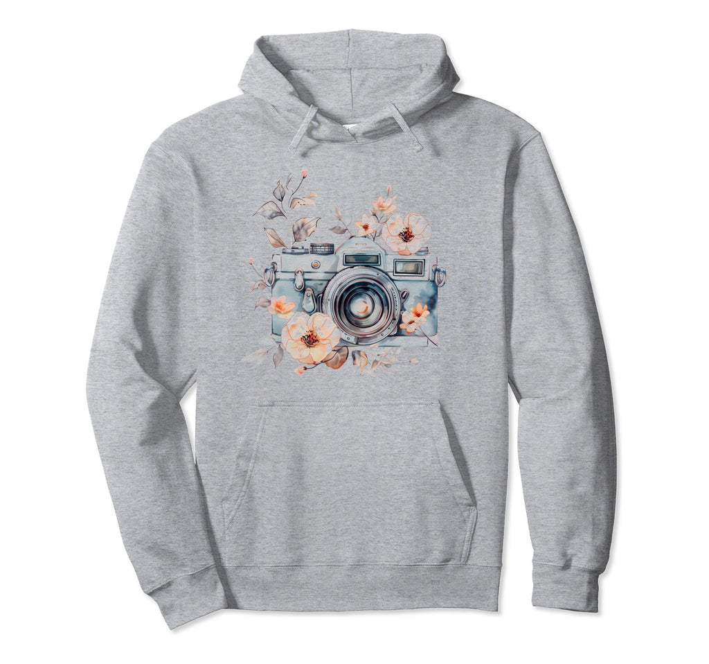 Photographer Camera Flowers Hoodie - Custom Art Print for Adults - T-Shirt, Sweatshirt, Hoodie