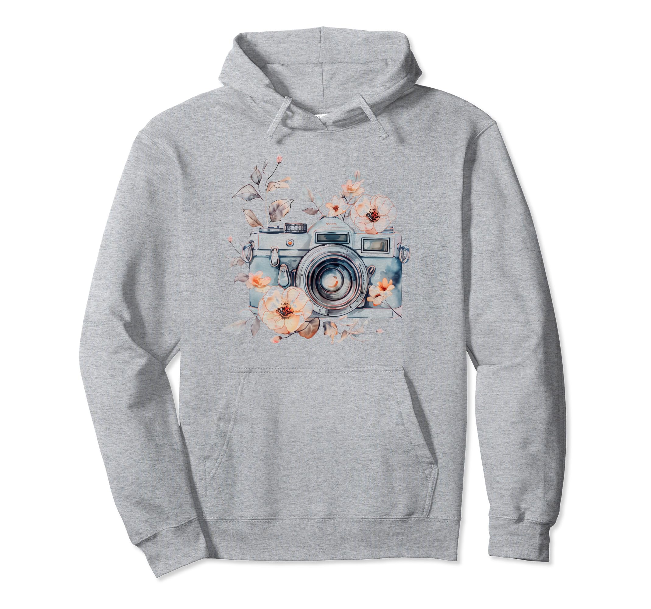 Photographer Camera Flowers Hoodie - Custom Art Print for Adults - T-Shirt, Sweatshirt, Hoodie