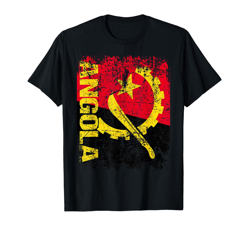 Angola Flag Distressed Angola T-Shirt - Casual Everyday Wear for Adults - T-Shirt, Sweatshirt, Hoodie