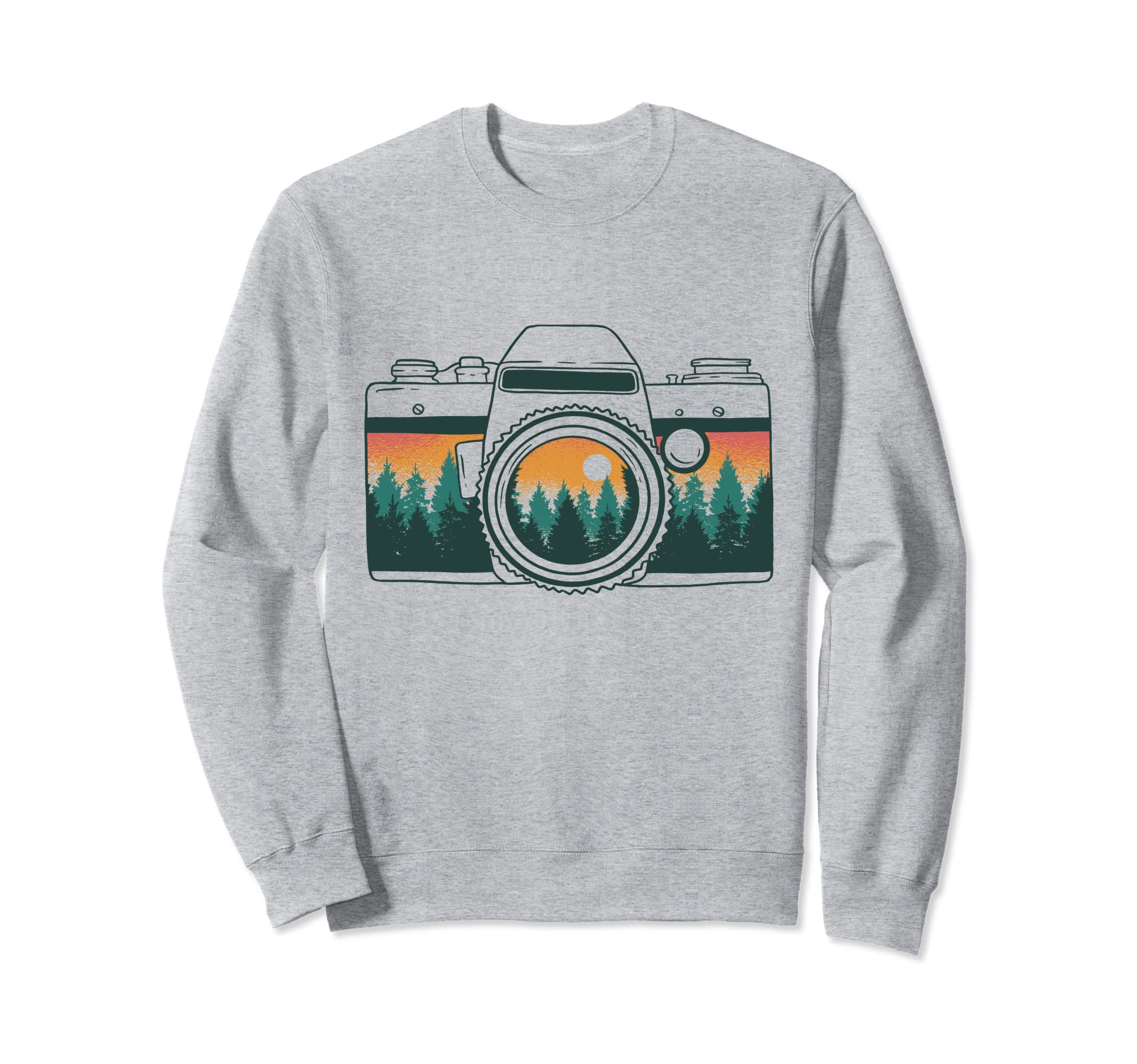 Photographer Camera Trees Nature Sweatshirt - Minimalist Print for Adults - T-Shirt, Sweatshirt, Hoodie