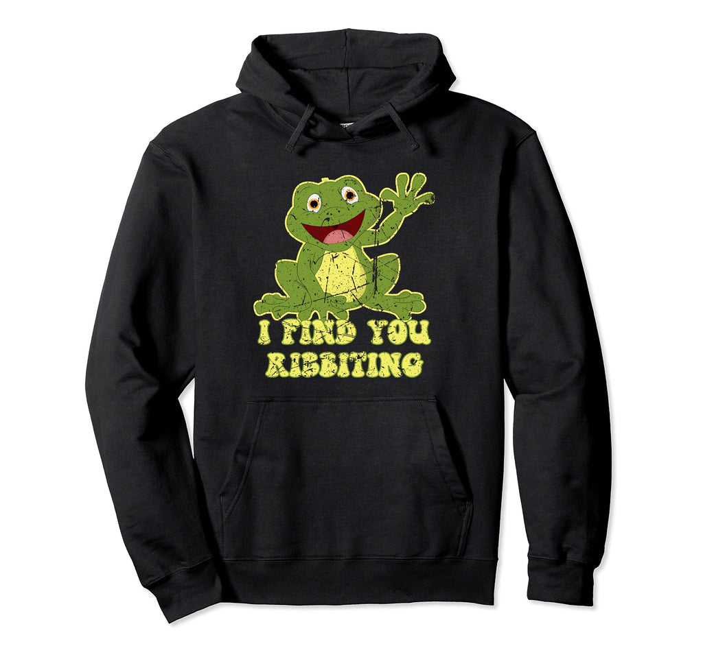 I Find You Ribbiting Cartoon Frog Hoodie - Streetwear Style for Adults - T-Shirt, Sweatshirt, Hoodie