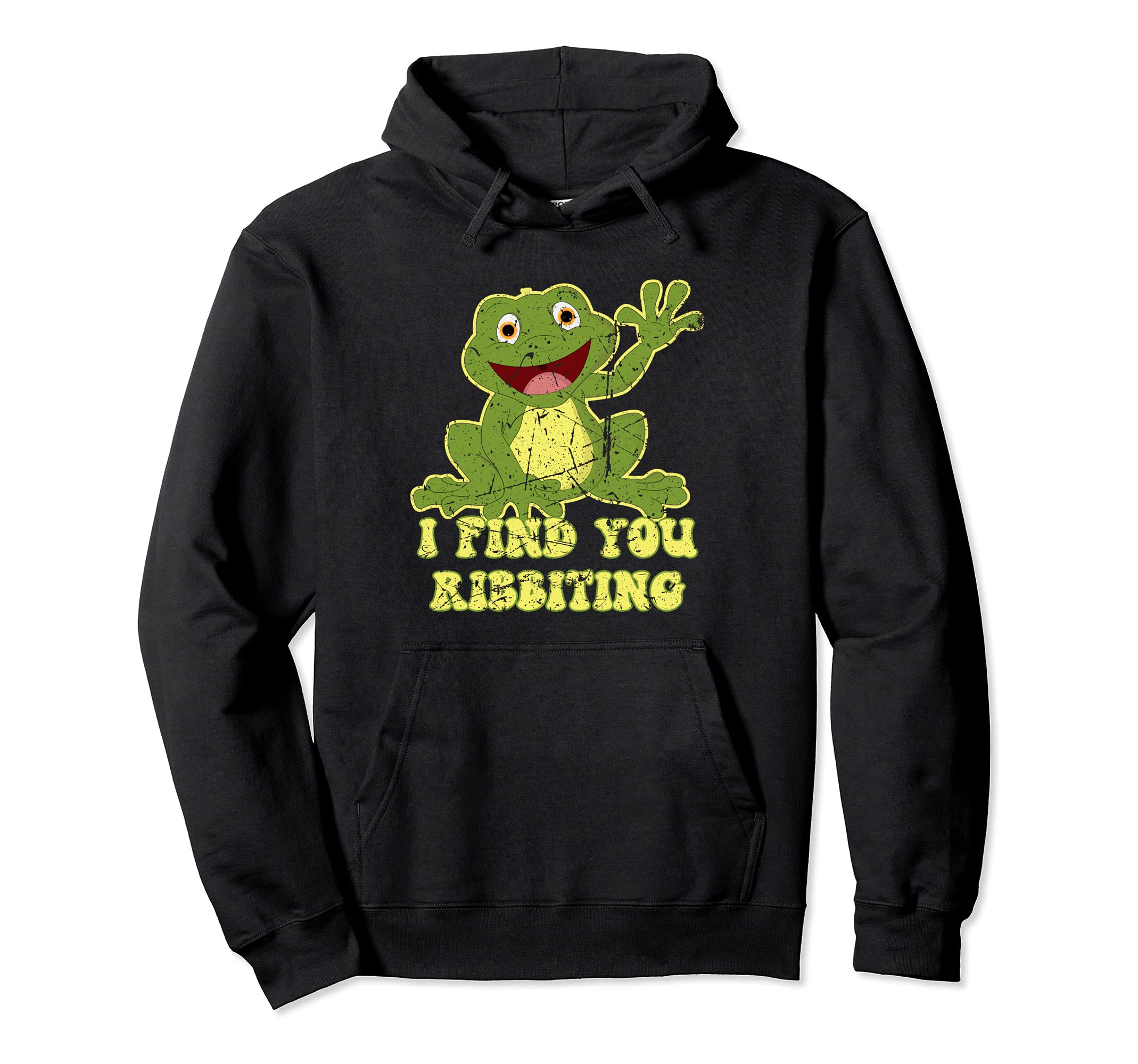 I Find You Ribbiting Cartoon Frog Hoodie - Streetwear Style for Adults - T-Shirt, Sweatshirt, Hoodie