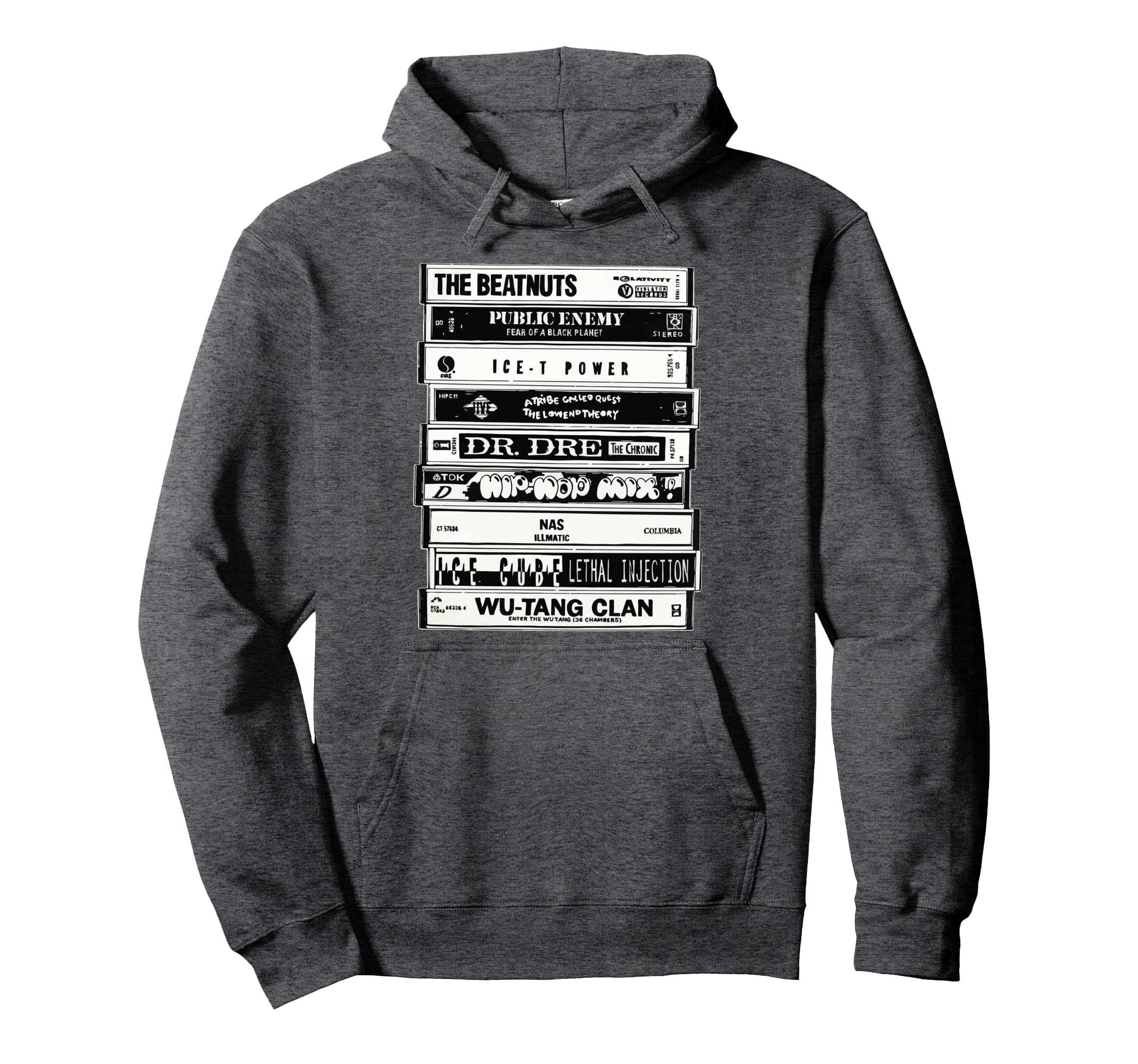 Hip Hop Artists Cassettes Old Hoodie - Fun Novelty Design for Adults - T-Shirt, Sweatshirt, Hoodie