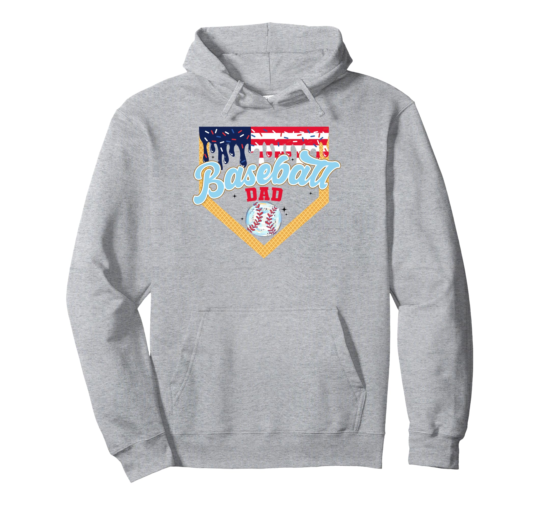 Baseball Dad Ice Cream Drip Father Hoodie - Custom Art Print Unisex - T-Shirt, Sweatshirt, Hoodie