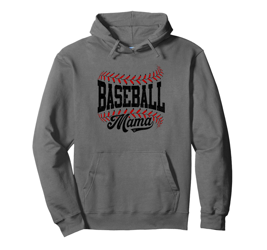 Baseball Mama Baseball Mom Player Heart Hoodie - Trendy Graphic Men Women - T-Shirt, Sweatshirt, Hoodie