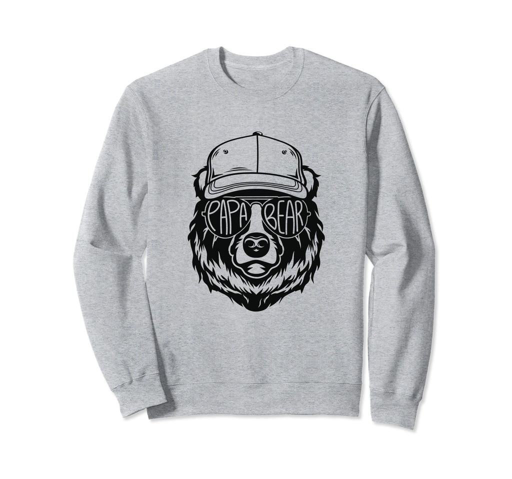 Papa Bear Face Sunglasses Baseball Sweatshirt - Unique Graphic Men Women - T-Shirt, Sweatshirt, Hoodie