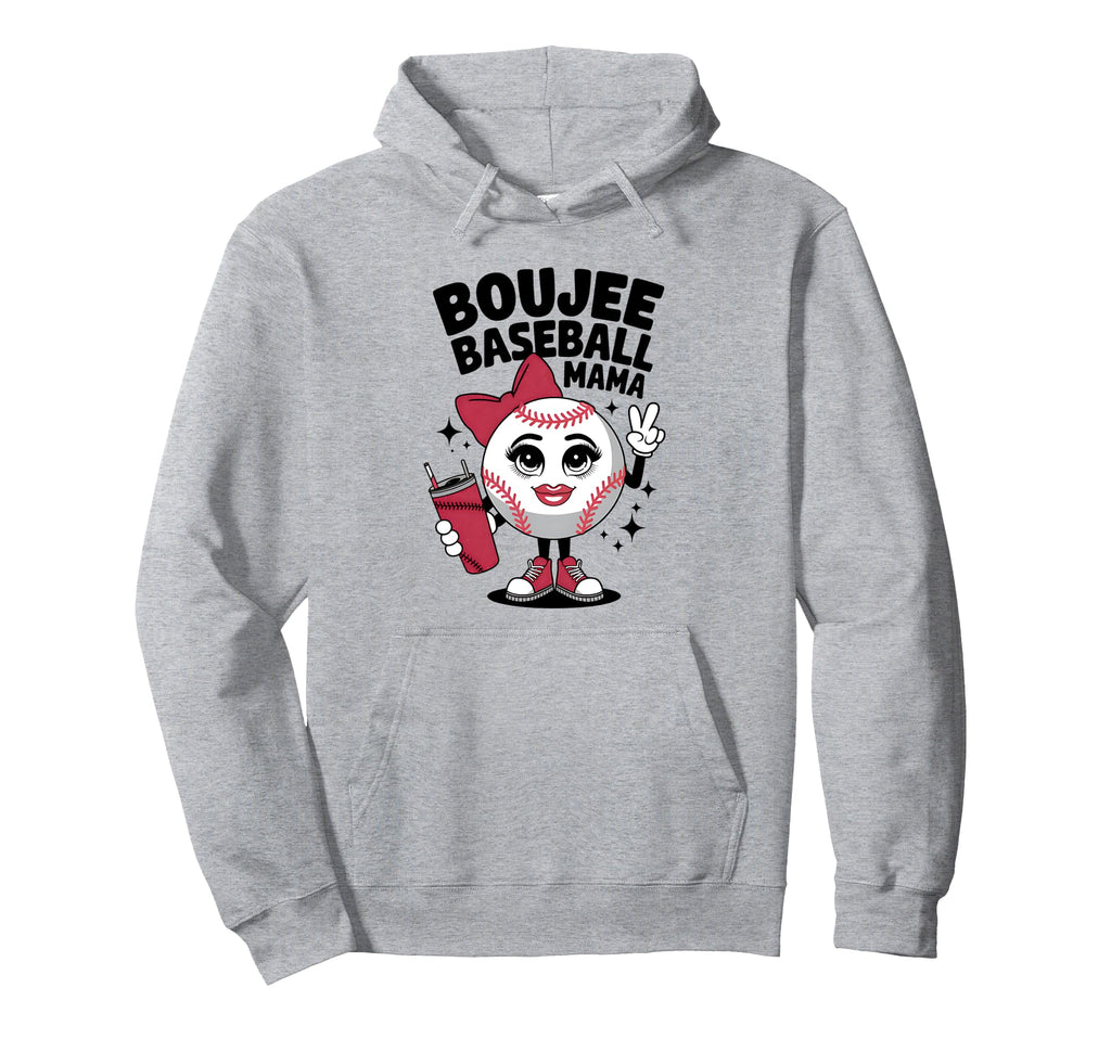 Boujee American Baseball Mama Mom Hoodie - Custom Art Print for Adults - T-Shirt, Sweatshirt, Hoodie