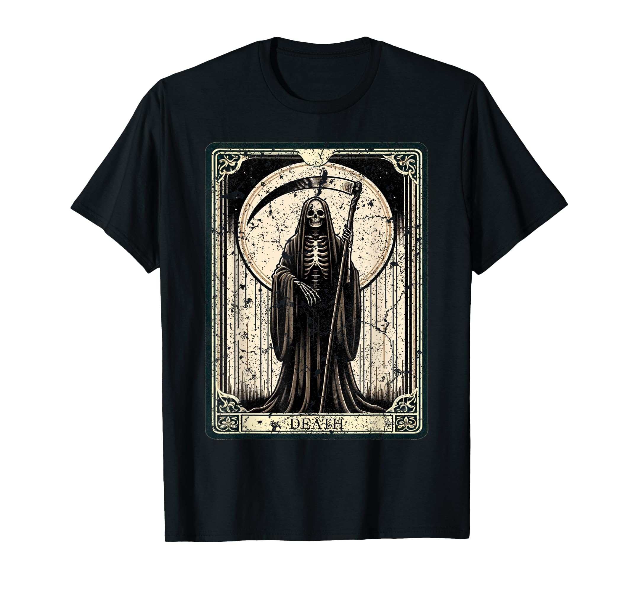 Death Tarot Card Distressed T-Shirt - Trendy Graphic Men Women - T-Shirt, Sweatshirt, Hoodie