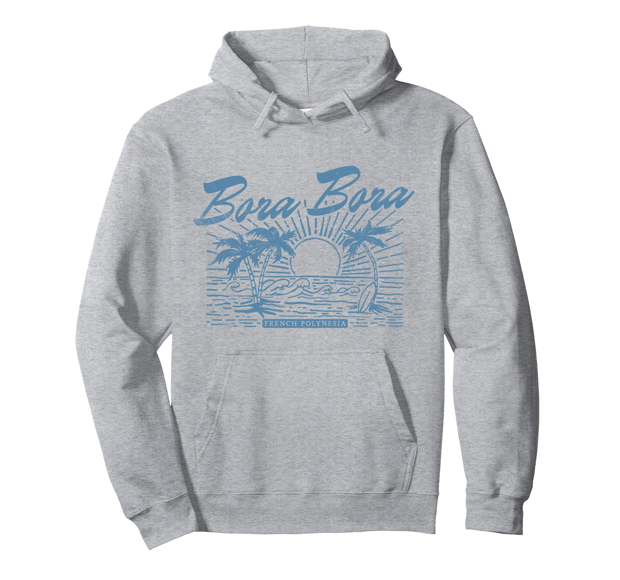 Bora Bora French Polynesia Distressed Beach Hoodie - Novelty Apparel Unisex - T-Shirt, Sweatshirt, Hoodie