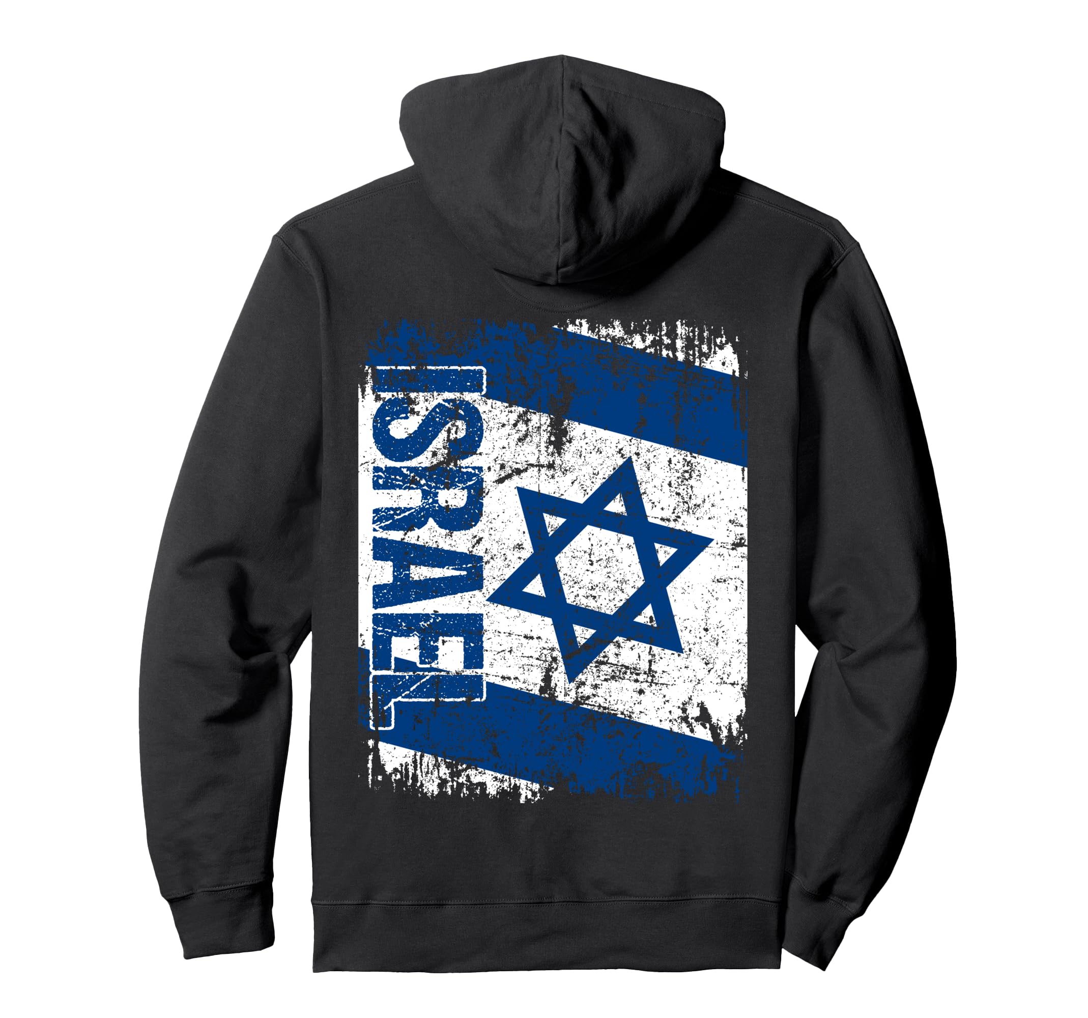 Israel Flag Distressed Israel Hoodie - Custom Art Print Men Women - T-Shirt, Sweatshirt, Hoodie