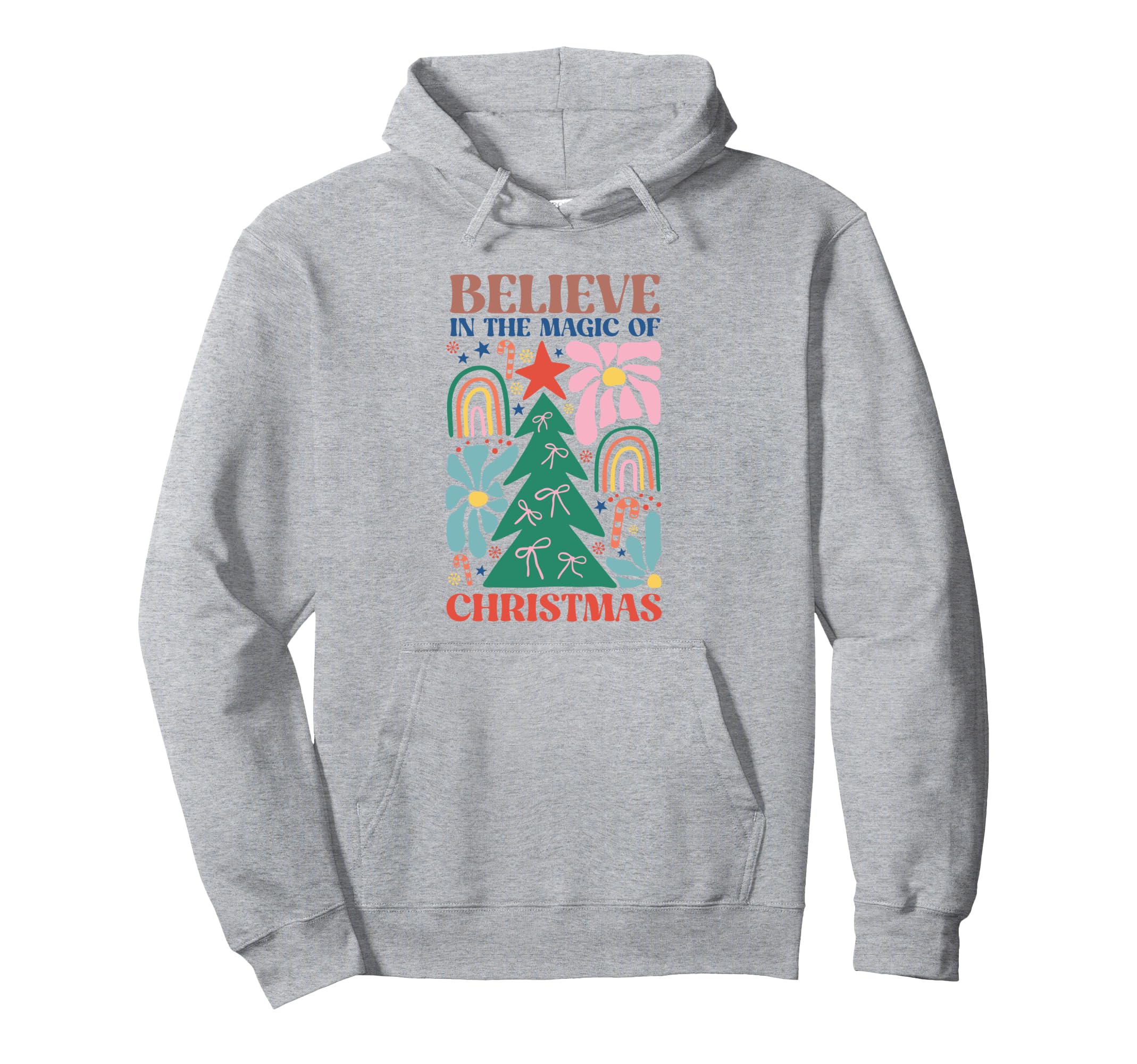 Boho Rainbow Tree Teens Holiday Hoodie - Minimalist Print Men Women - T-Shirt, Sweatshirt, Hoodie
