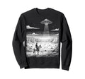 Cowboy Ufo Encounter Western Desert Sweatshirt - Unique Graphic Unisex - T-Shirt, Sweatshirt, Hoodie
