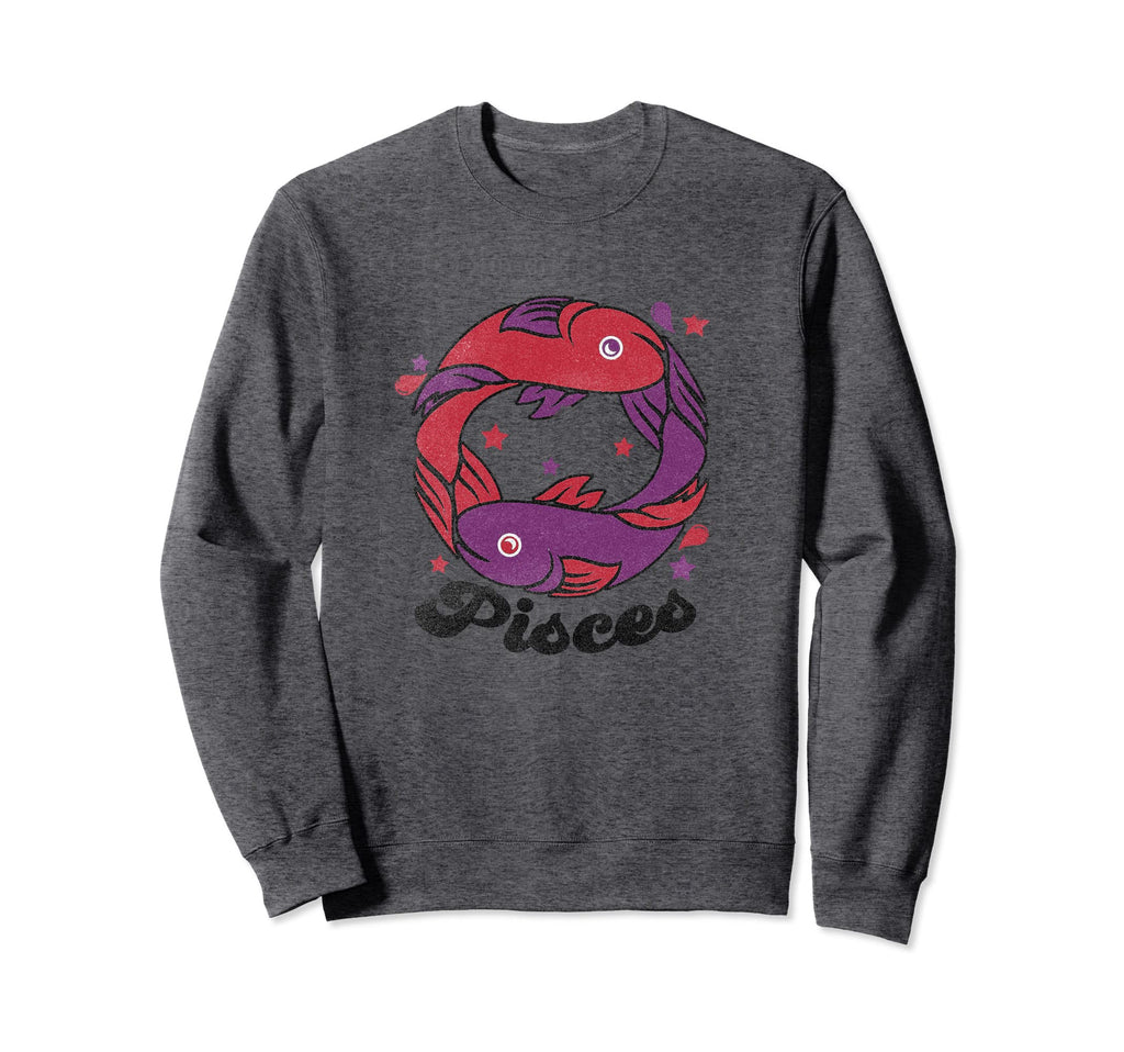Pisces Distressed Astrology Zodiac Sweatshirt - Novelty Apparel Men Women - T-Shirt, Sweatshirt, Hoodie