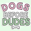 Dogs Before Dudes Sticker Decal - Adult & Kids T-Shirts, Sweatshirts & Hoodies apparel design preview 1