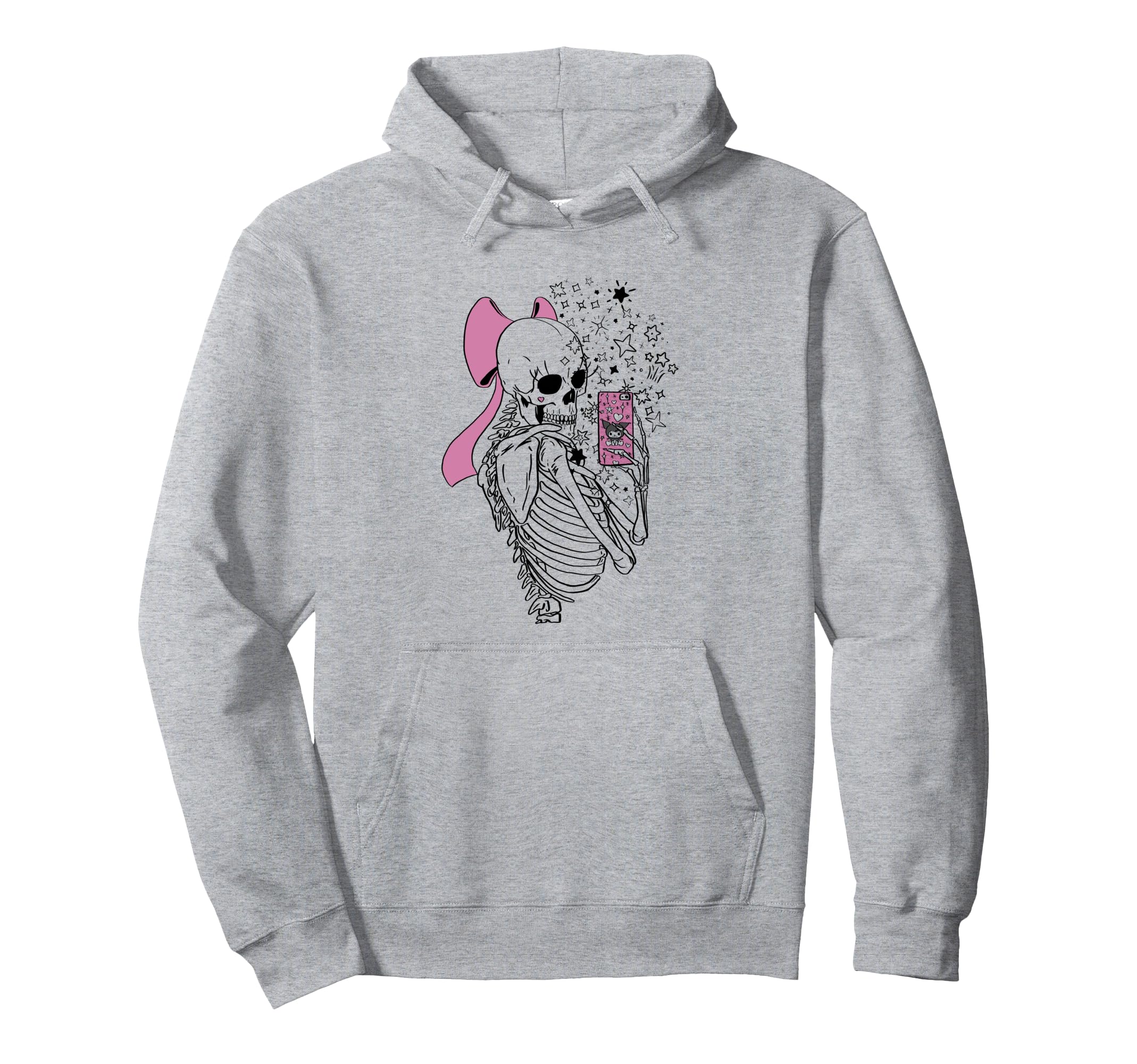Goth Skeleton Makes Selfie Aesthetic Hoodie - Novelty Apparel Men Women - T-Shirt, Sweatshirt, Hoodie