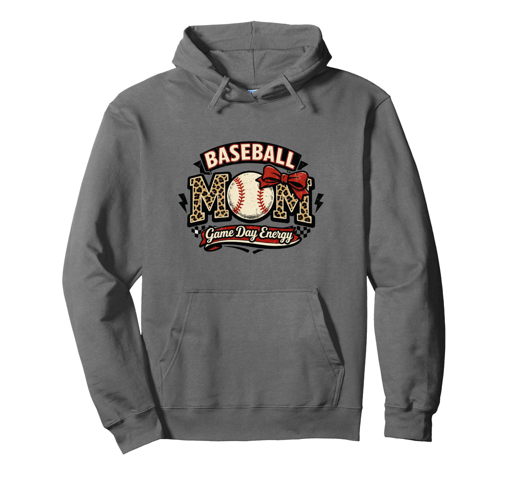 Baseball Mom Game Day Energy Hoodie - Casual Everyday Wear Men Women - T-Shirt, Sweatshirt, Hoodie