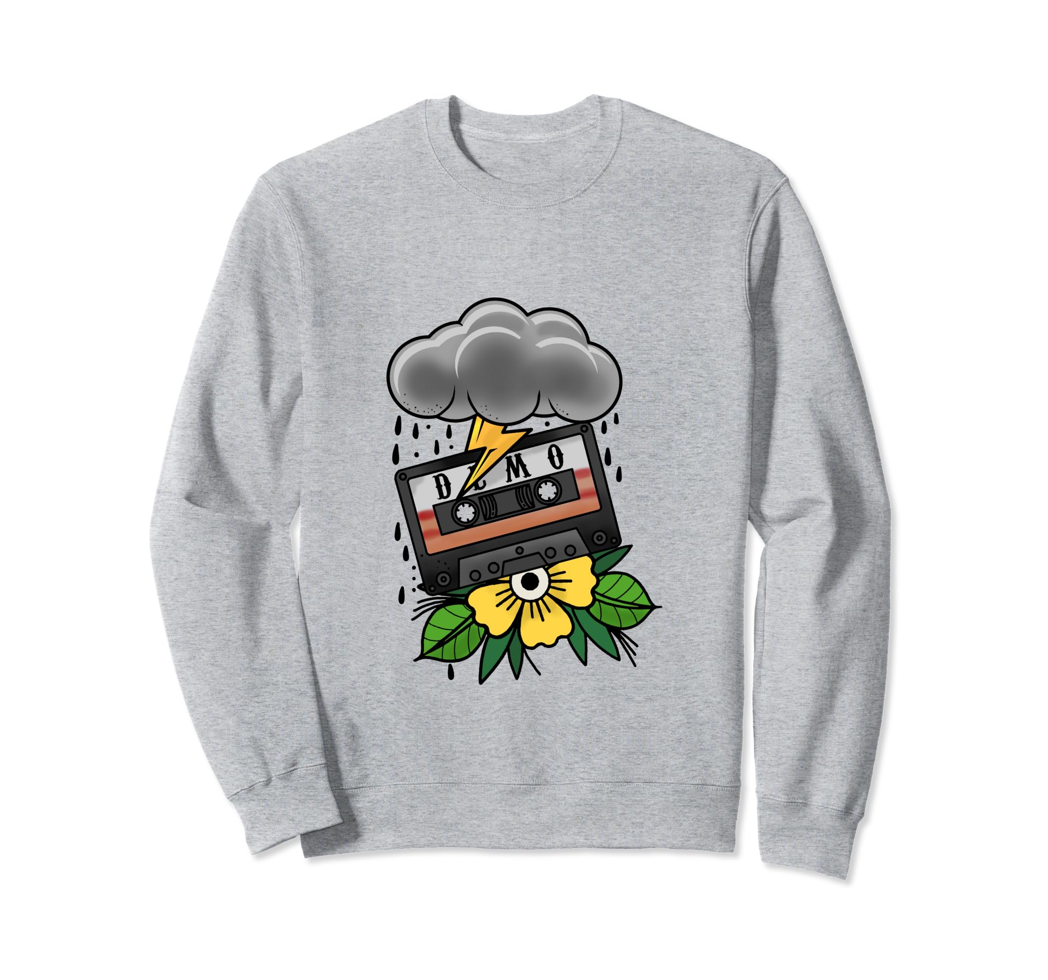Demo Tape Cassette Rainy Cloud And Sweatshirt - Trendy Graphic for Adults - T-Shirt, Sweatshirt, Hoodie