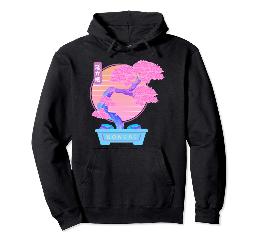Bonsai Tree Aesthetic Vaporwave Hoodie - Novelty Apparel Men Women - T-Shirt, Sweatshirt, Hoodie