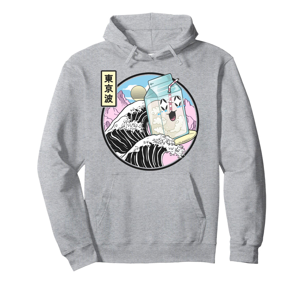 Surfing Milk Carton Kanagawa Wave Vaporwave Hoodie - Trendy Graphic Unisex - T-Shirt, Sweatshirt, Hoodie