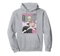 Happy Cat Eating Ramen Surfing Kanagawa Hoodie - Graphic Print Men Women - T-Shirt, Sweatshirt, Hoodie
