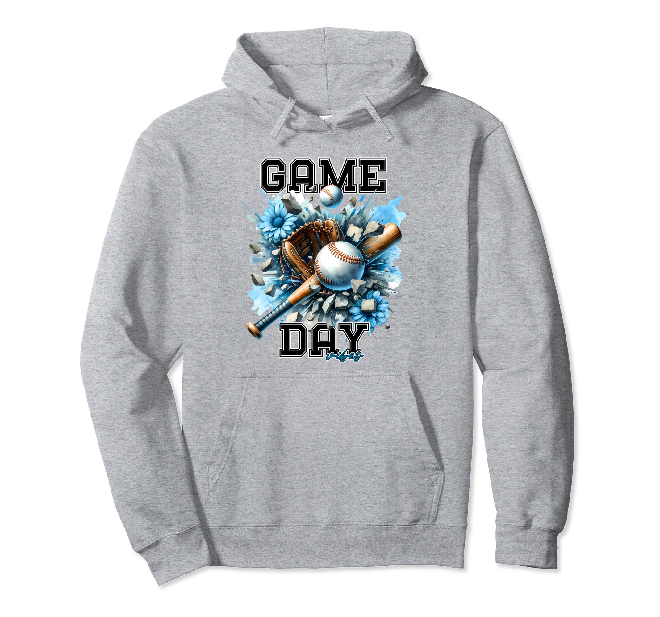 Sports Mom Baseball Theme Floral Ai Hoodie - Casual Everyday Wear Unisex - T-Shirt, Sweatshirt, Hoodie