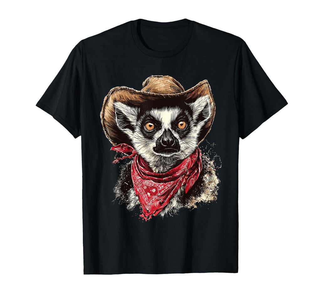 Lemur Cowboy Rodeo Cowgirl Western Country T-Shirt - Novelty Apparel Unisex - T-Shirt, Sweatshirt, Hoodie