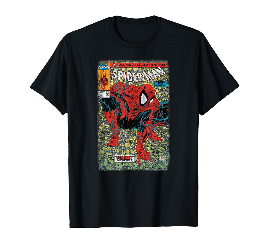 Marvel Comics Spider Torment Distressed T-Shirt - Novelty Apparel Men Women - T-Shirt, Sweatshirt, Hoodie