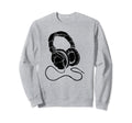 Hip Hop Over Ear Headphones Old Sweatshirt - Custom Art Print for Adults - T-Shirt, Sweatshirt, Hoodie