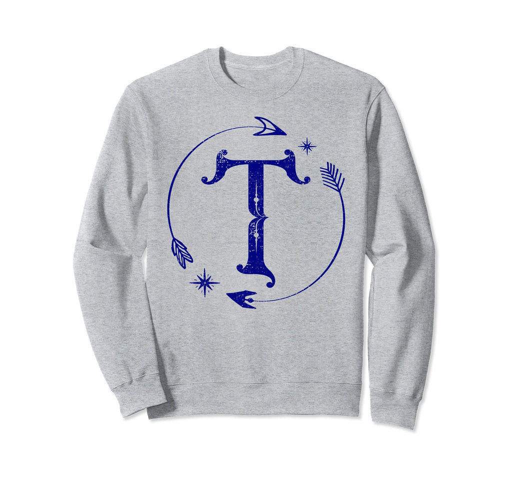 Initial T Monogram Boho Name Sweatshirt - Novelty Apparel for Adults - T-Shirt, Sweatshirt, Hoodie