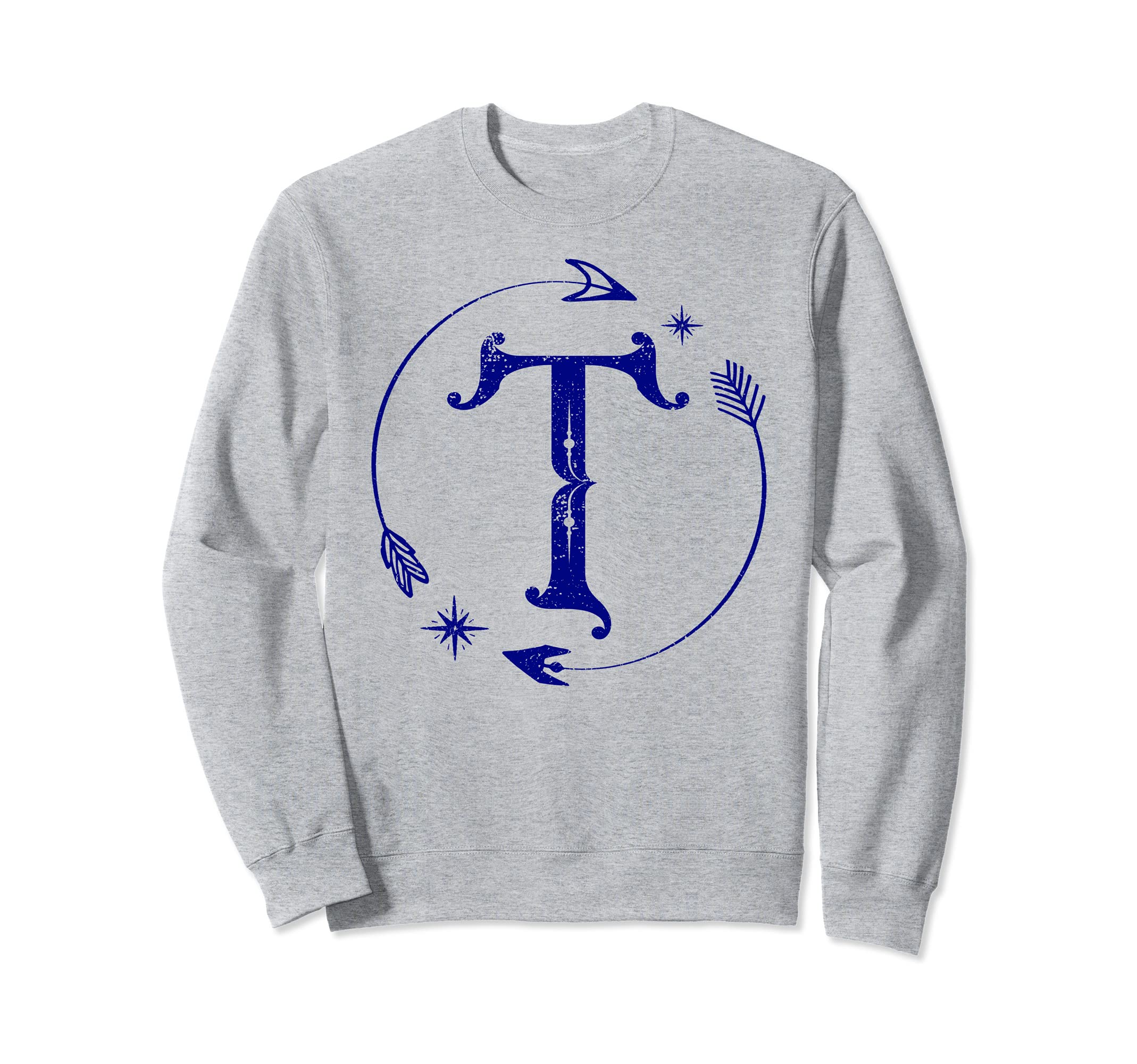 Initial T Monogram Boho Name Sweatshirt - Novelty Apparel for Adults - T-Shirt, Sweatshirt, Hoodie