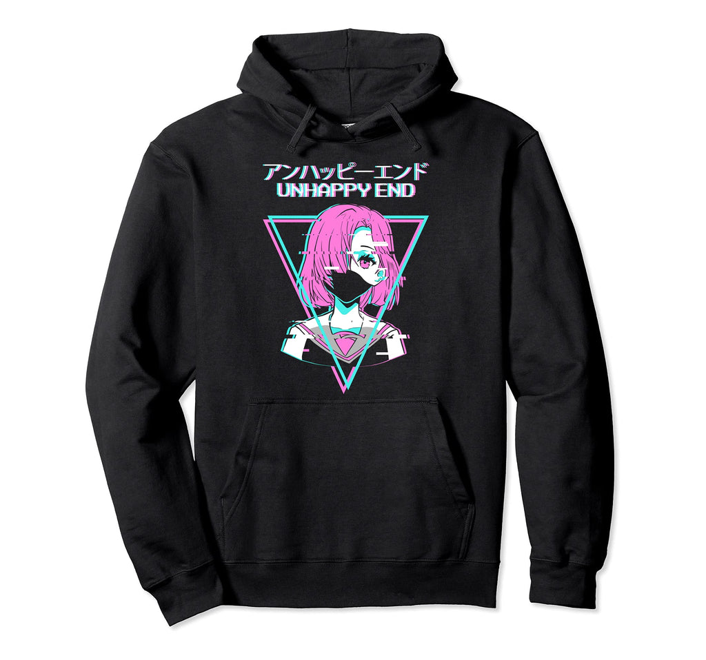 Japanese Vaporwave Aesthetic Anime Hoodie - Graphic Print Men Women - T-Shirt, Sweatshirt, Hoodie