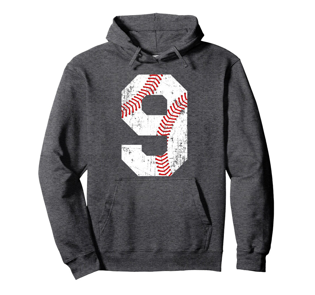 Baseball 9 Jersey Number Hoodie - Graphic Print for Adults - T-Shirt, Sweatshirt, Hoodie