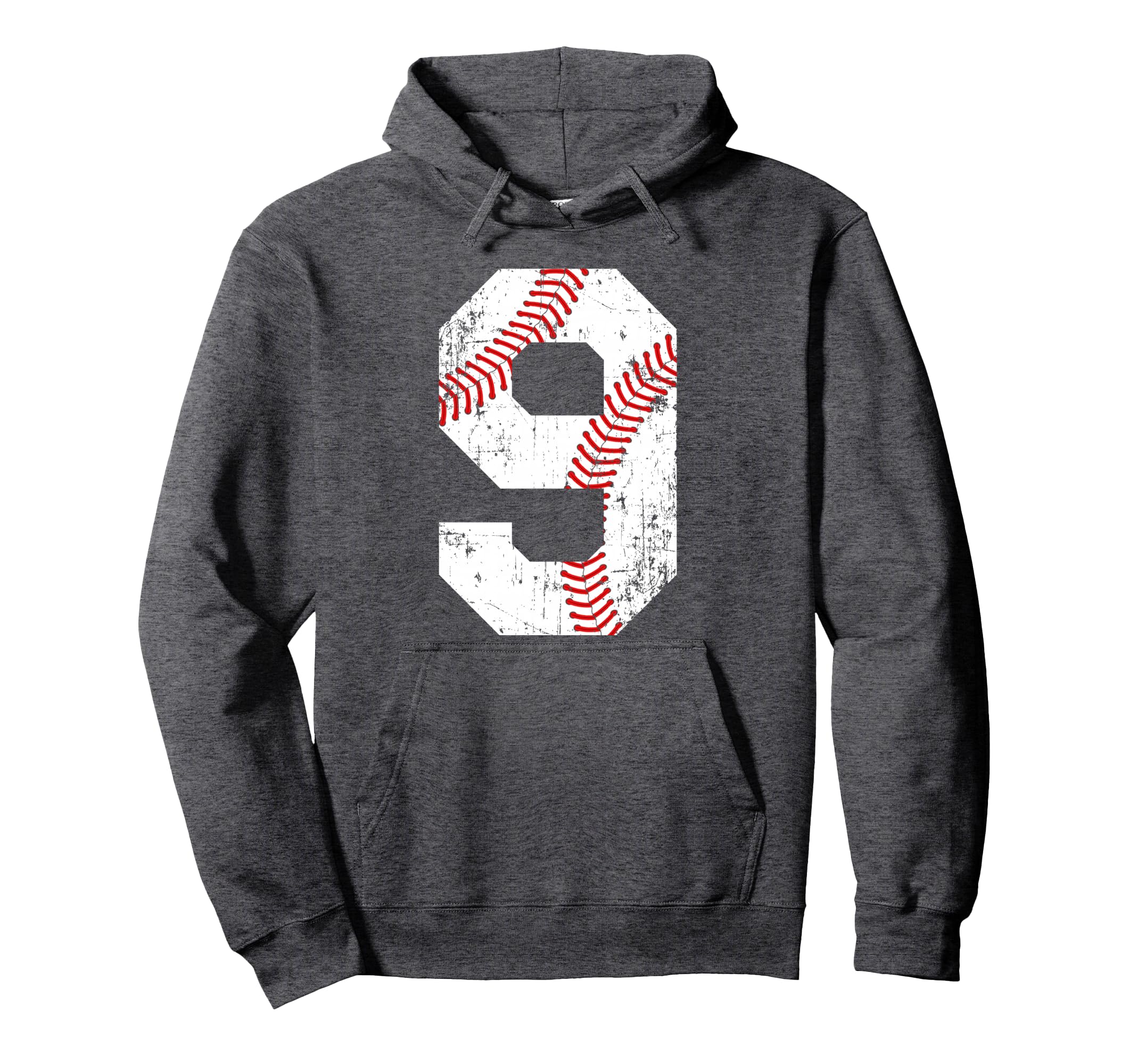 Baseball 9 Jersey Number Hoodie - Graphic Print for Adults - T-Shirt, Sweatshirt, Hoodie