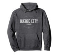Quebec City Canada Distressed Ski Hoodie - Trendy Graphic for Adults - T-Shirt, Sweatshirt, Hoodie