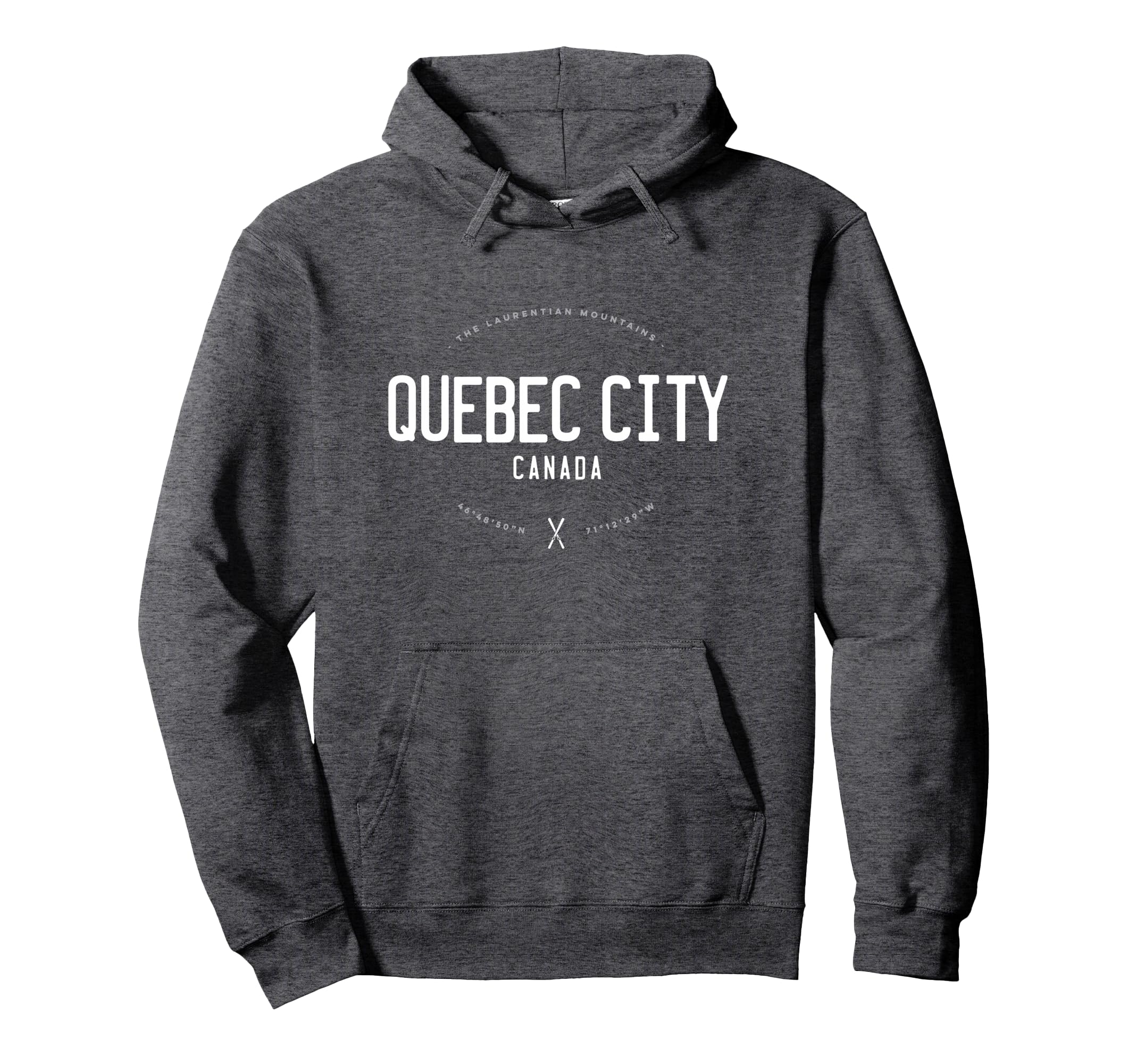 Quebec City Canada Distressed Ski Hoodie - Trendy Graphic for Adults - T-Shirt, Sweatshirt, Hoodie