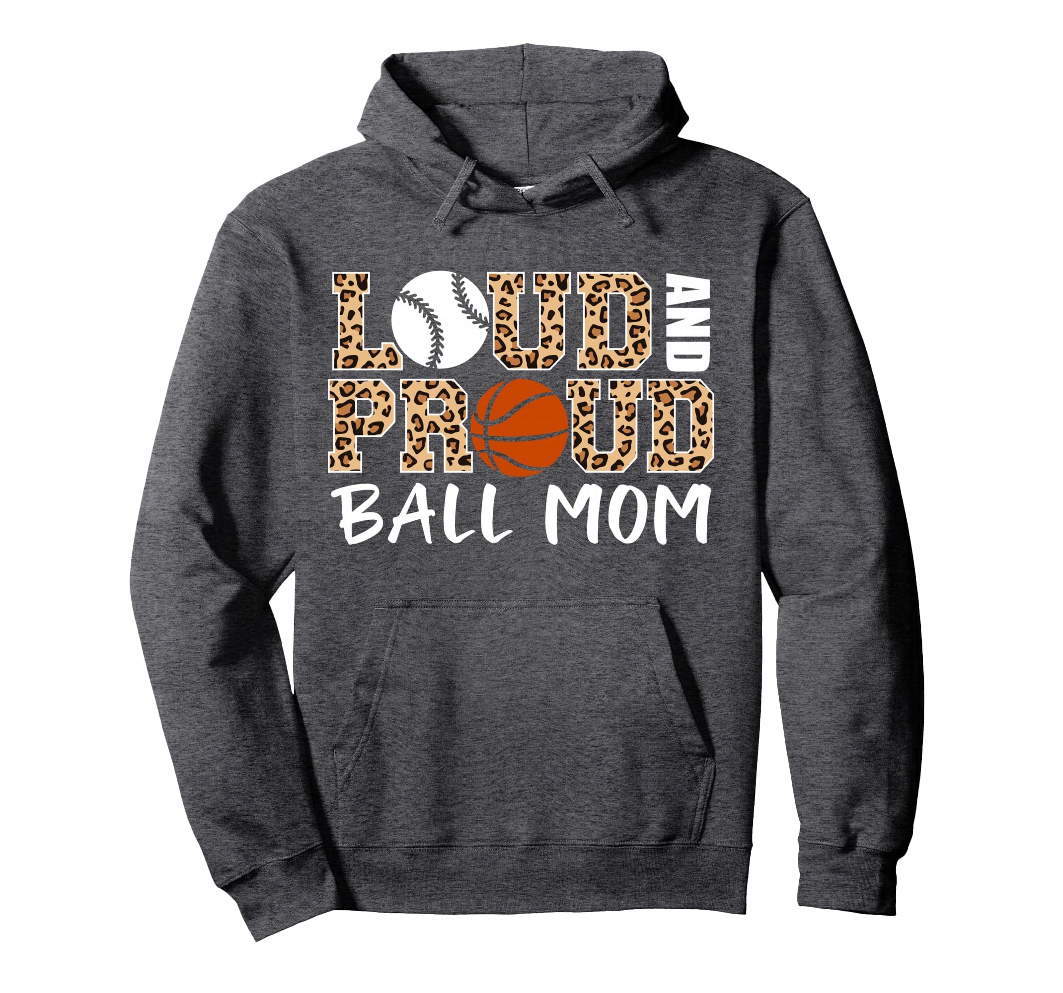 Loud And Proud Ball Mom Leopard Baseball Hoodie - Aesthetic Graphic Unisex - T-Shirt, Sweatshirt, Hoodie