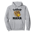 Softball Mama Leopard Heart Softball Mom Hoodie - Unique Graphic Unisex - T-Shirt, Sweatshirt, Hoodie