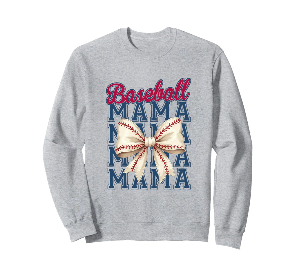 Baseball Mama Coquette Bow Mom Baseball Sweatshirt - Novelty Apparel Unisex - T-Shirt, Sweatshirt, Hoodie