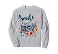 Photographer Smile Camera Flowers Sweatshirt - Streetwear Style Men Women - T-Shirt, Sweatshirt, Hoodie