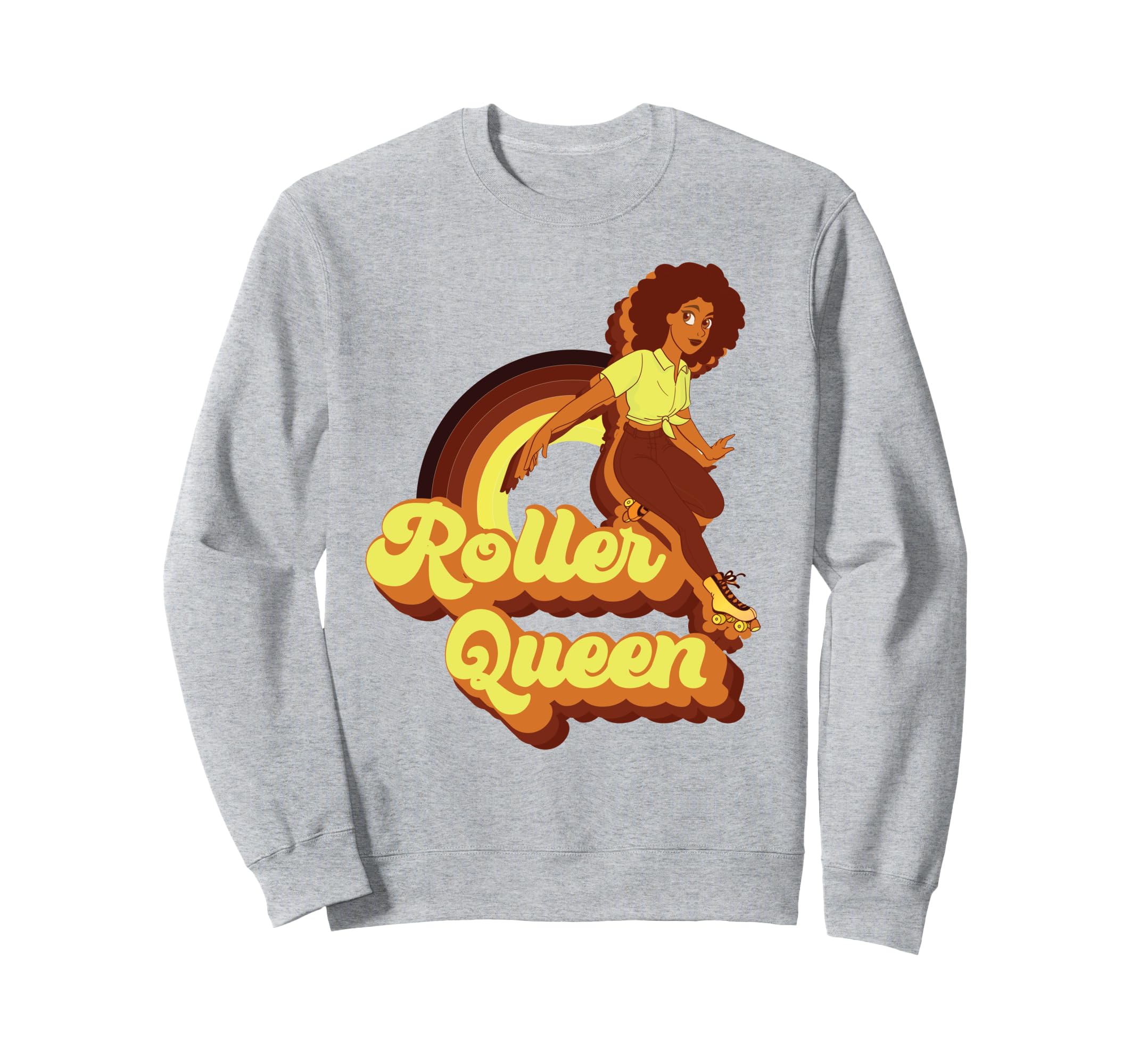 Roller Skating Skate 1970S Afro Sweatshirt - Minimalist Print Men Women - T-Shirt, Sweatshirt, Hoodie
