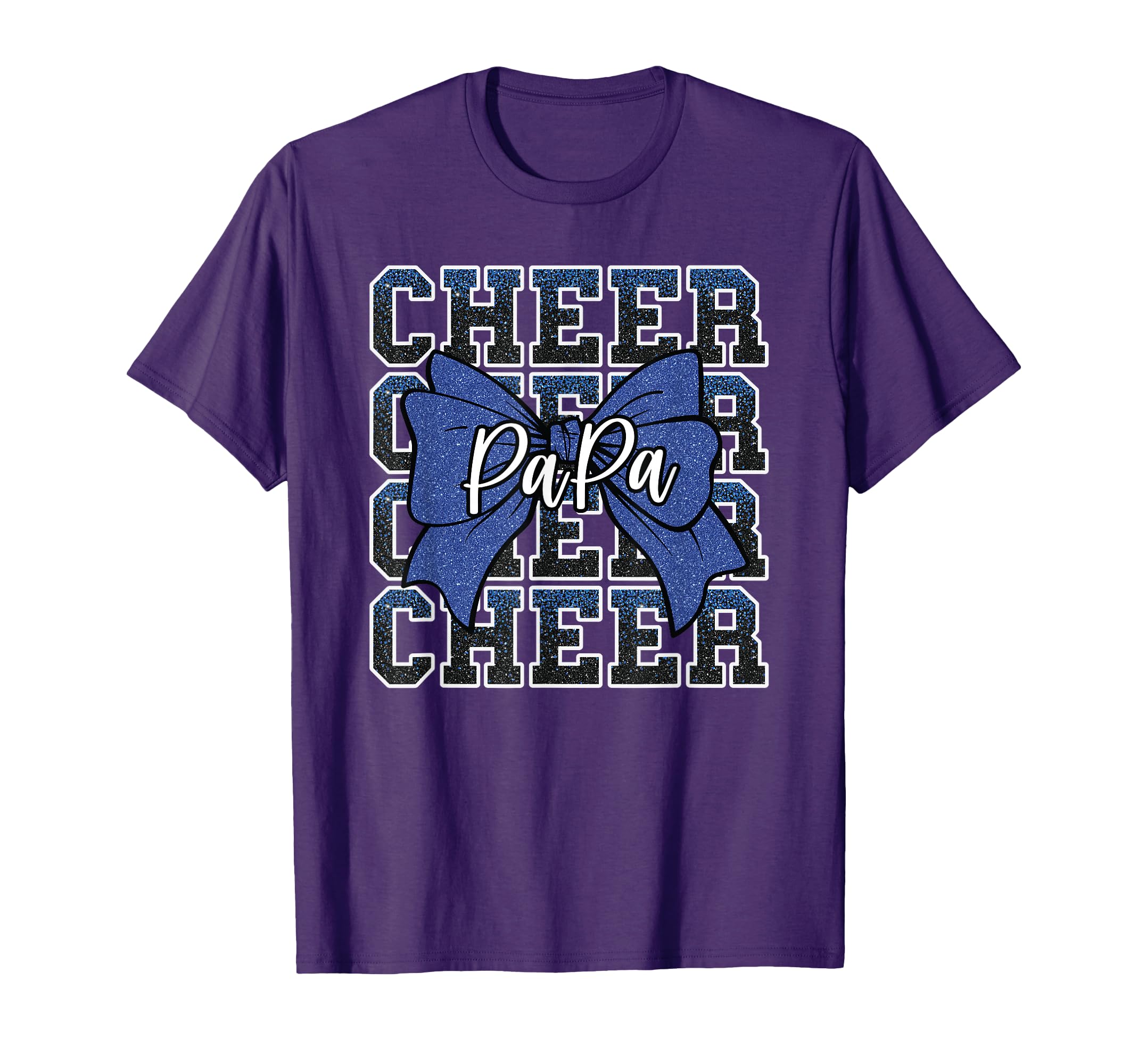 Cheer Papa Dad Daddy Bow Sport Cheerleader T-Shirt - Graphic Print Unisex - T-Shirt, Sweatshirt, Hoodie