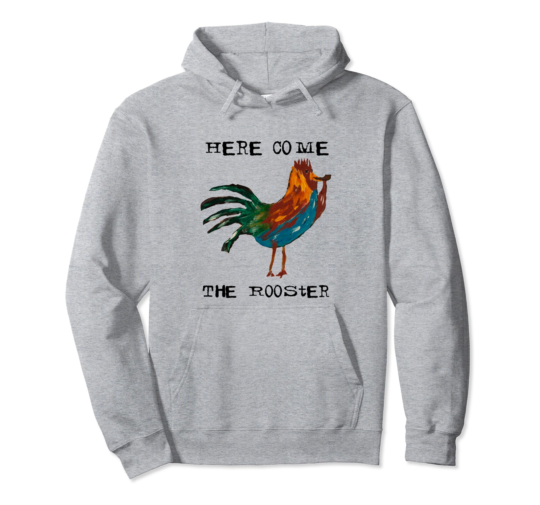 Rooster Hand Painted Grunge Ish 90S Hoodie - Unique Graphic for Adults - T-Shirt, Sweatshirt, Hoodie