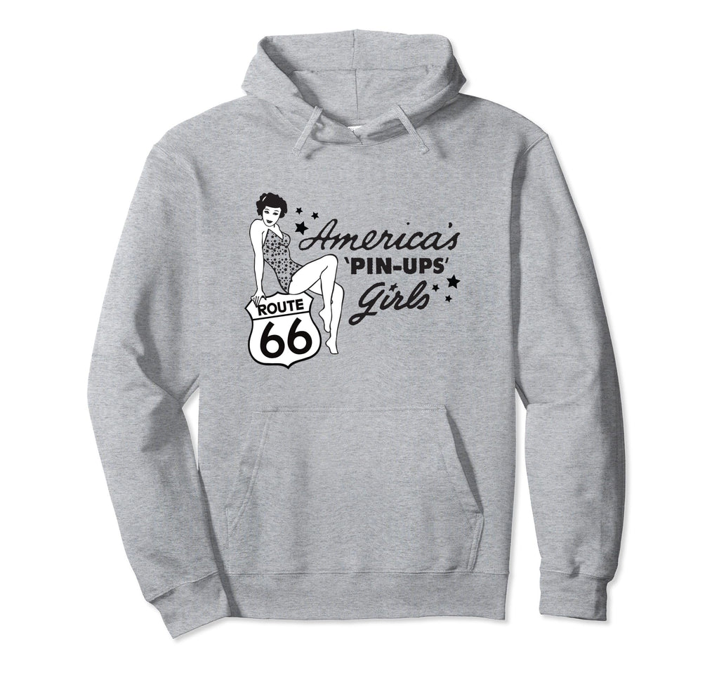 Route 66 Americas Pin Ups Hoodie - Streetwear Style Men Women - T-Shirt, Sweatshirt, Hoodie