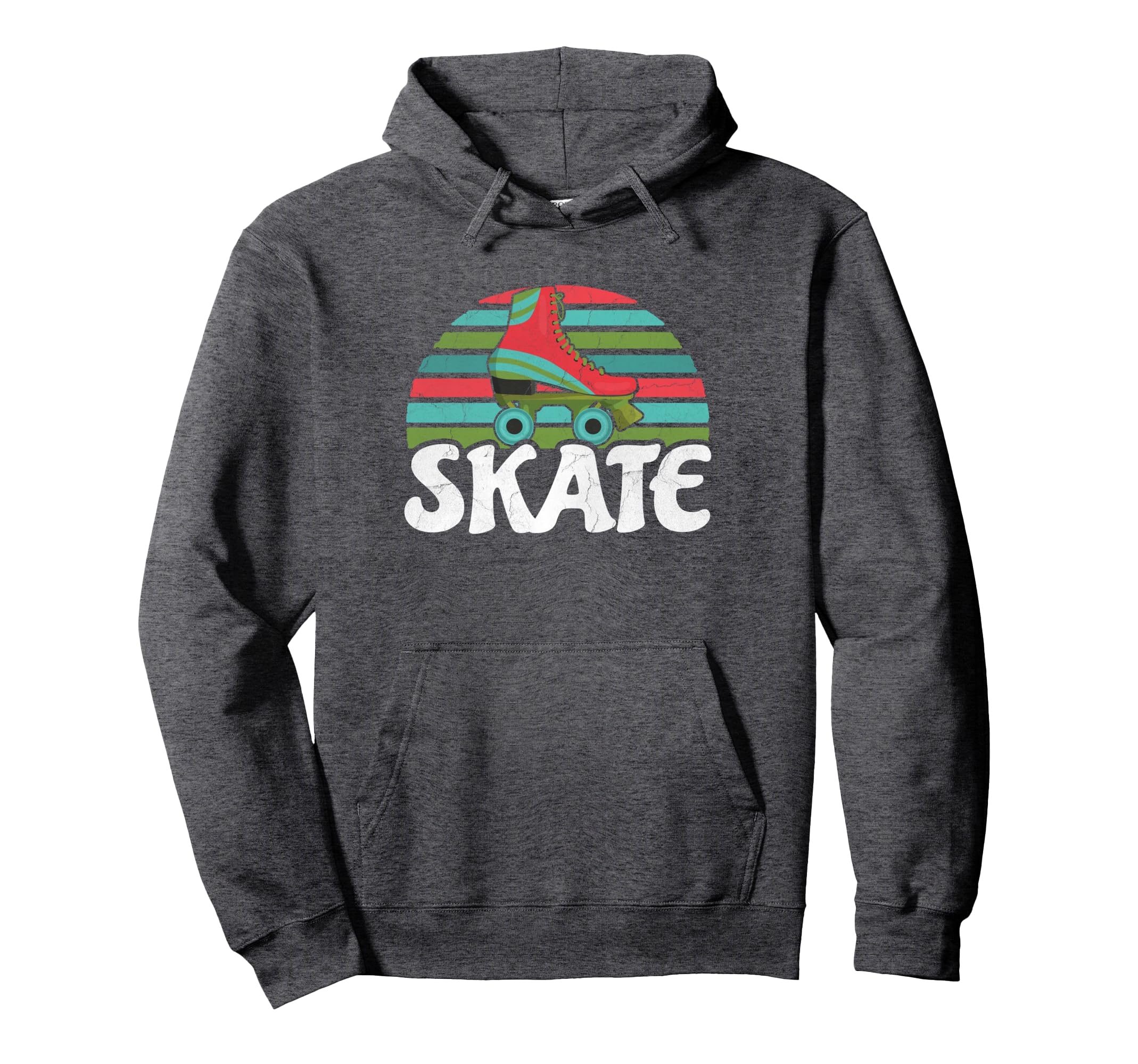 Distressed Roller Skate Roller Hoodie - Custom Art Print for Adults - T-Shirt, Sweatshirt, Hoodie