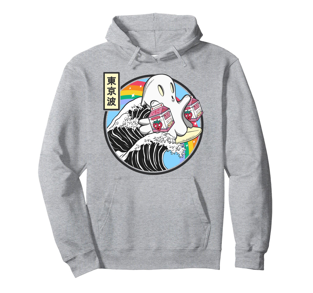 Surfing Ghost Strawberry Milk Hoodie - Casual Everyday Wear for Adults - T-Shirt, Sweatshirt, Hoodie