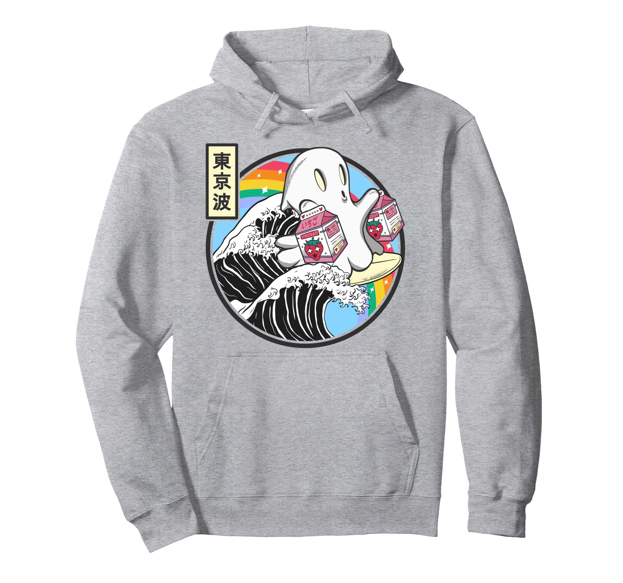 Surfing Ghost Strawberry Milk Hoodie - Casual Everyday Wear for Adults - T-Shirt, Sweatshirt, Hoodie