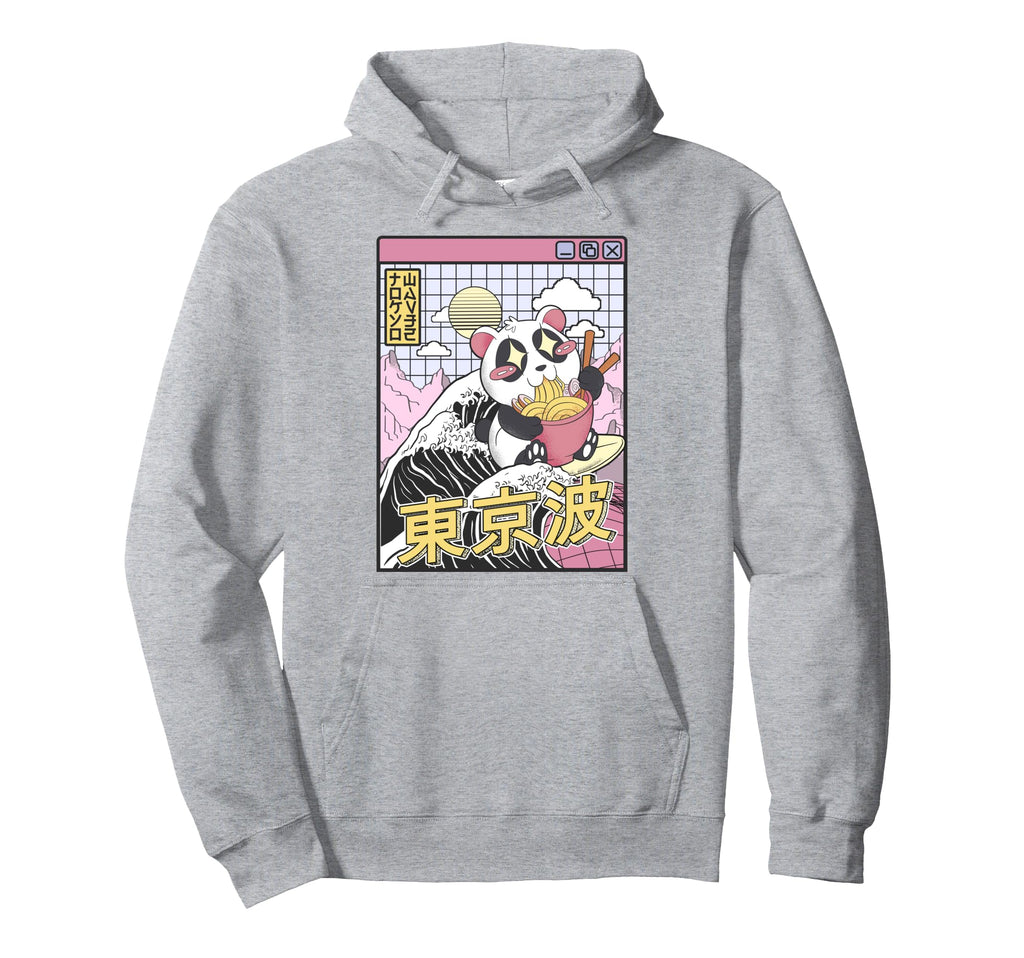 Panda Bear Ramen Japanese Wave Hoodie - Minimalist Print Men Women - T-Shirt, Sweatshirt, Hoodie