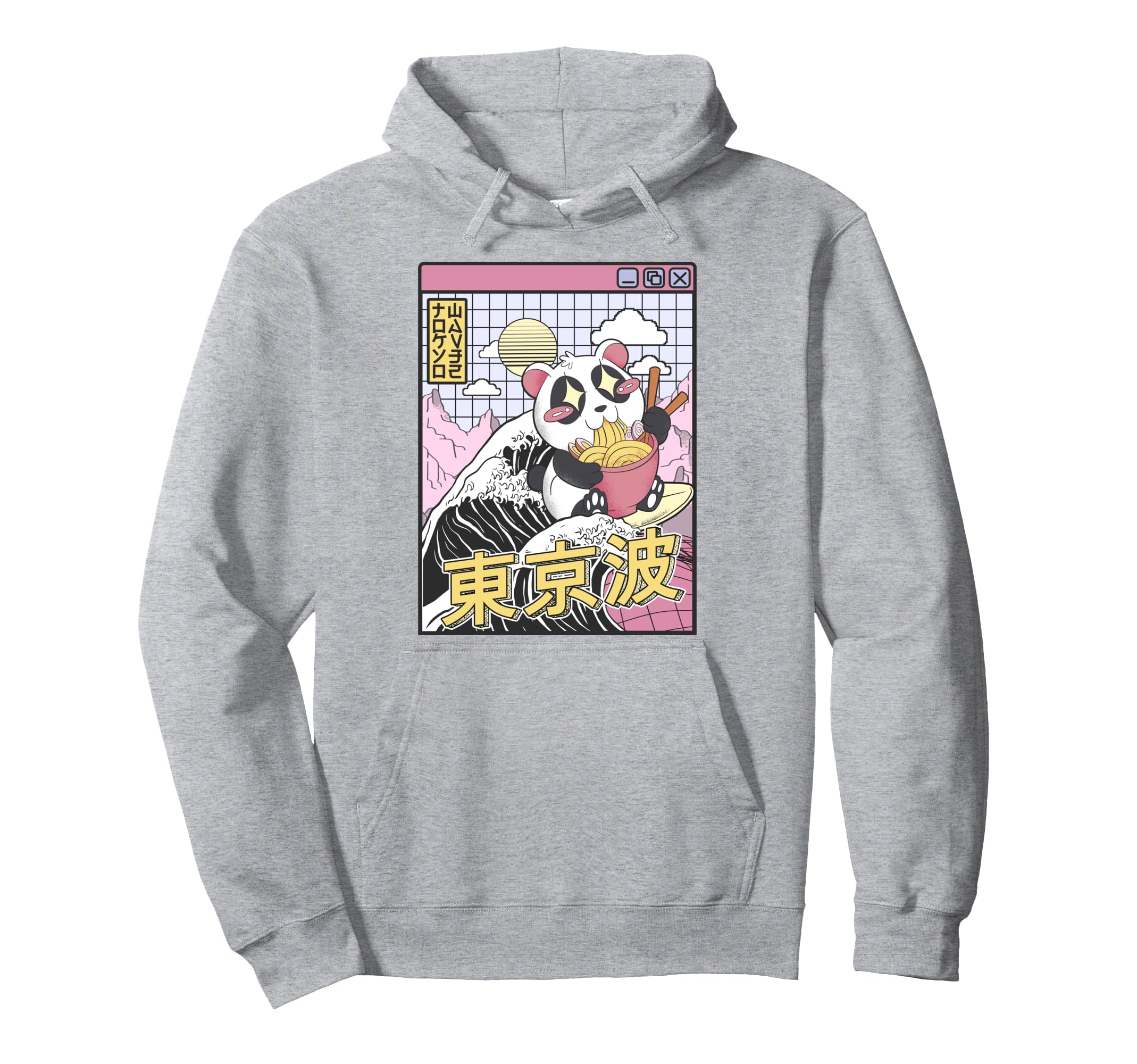Panda Bear Ramen Japanese Wave Hoodie - Minimalist Print Men Women - T-Shirt, Sweatshirt, Hoodie