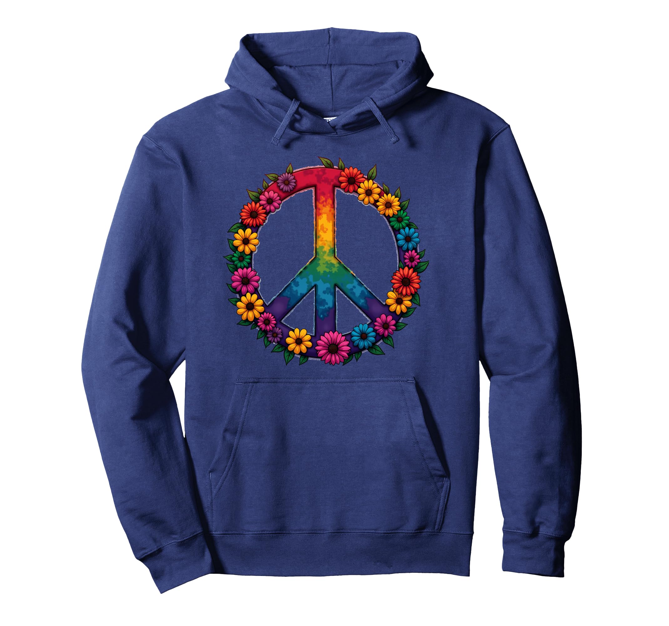 60S 70S Flower Power Groovy Love Peace Hippie Hoodie - Graphic Print Unisex - T-Shirt, Sweatshirt, Hoodie