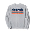 Detroit Michigan Three Stripe Sweatshirt - Casual Everyday Wear for Adults - T-Shirt, Sweatshirt, Hoodie